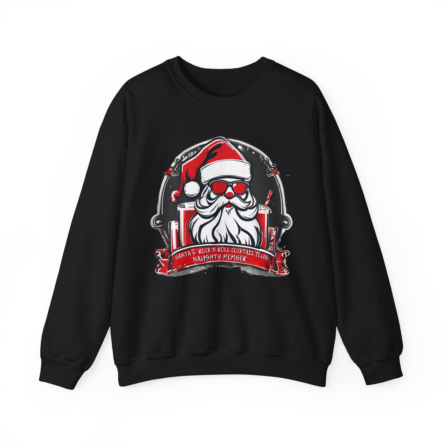 Santa's Rock N Roll Cocktail Club Sweatshirt - Naughty Member