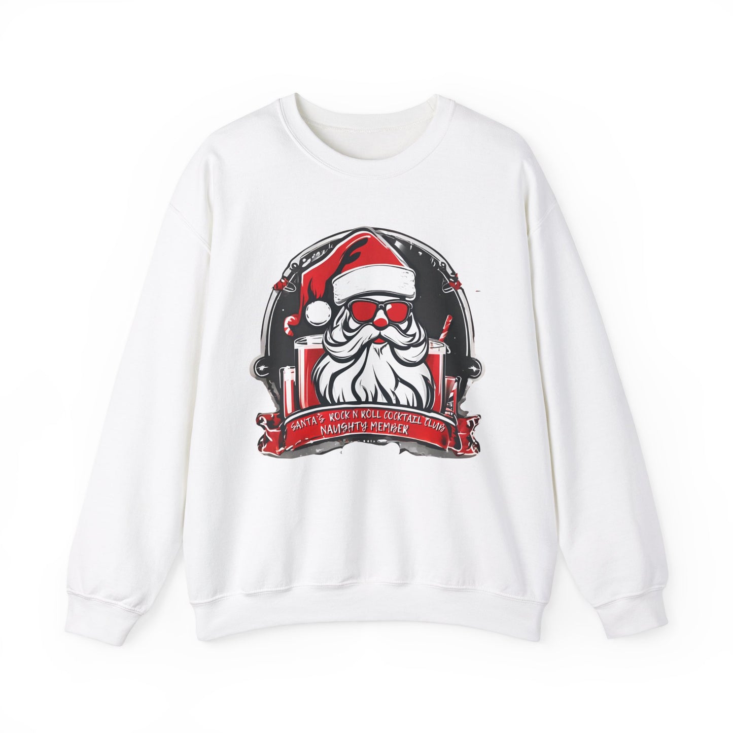 Santa's Rock N Roll Cocktail Club Sweatshirt - Naughty Member